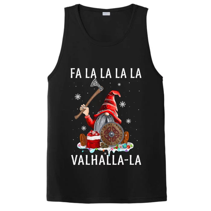 Fa La La Valhalla Xmas Gnome Beard Viking Weapon Christmas Performance Tank