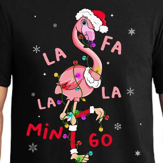 Fa La La Mingo Flamingo Christmas Tree Lights Tropical Xmas Pajama Set