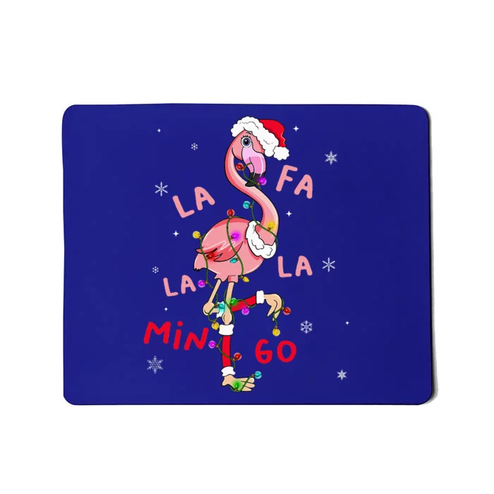 Fa La La Mingo Flamingo Christmas Tree Lights Tropical Xmas Mousepad