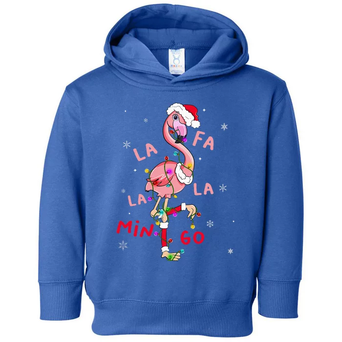 Fa La La Mingo Flamingo Christmas Tree Lights Tropical Xmas Toddler Hoodie