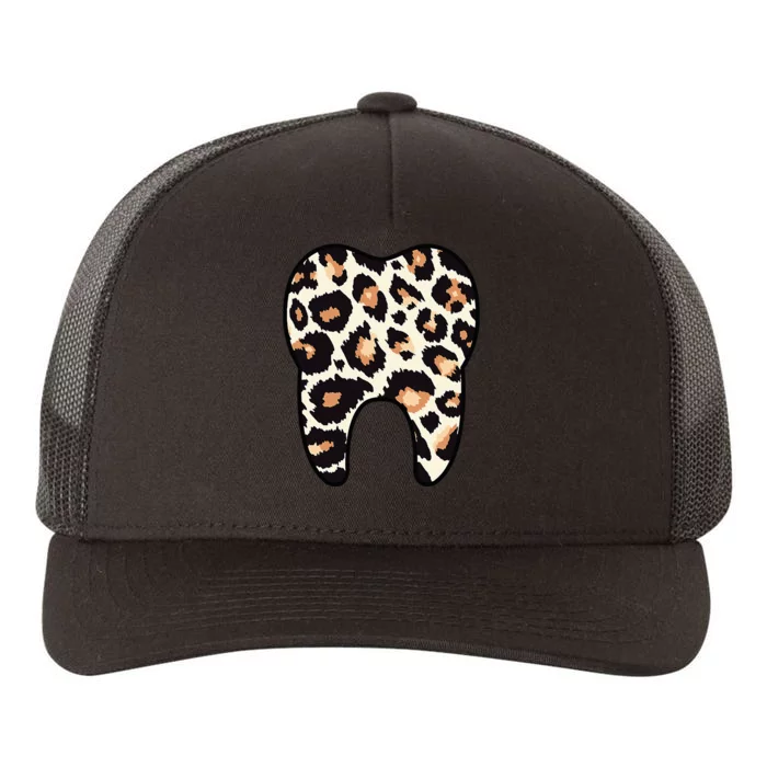 Funny Leopard Leo Dental Hygienist Teeth Assistant Dentistry Yupoong Adult 5-Panel Trucker Hat