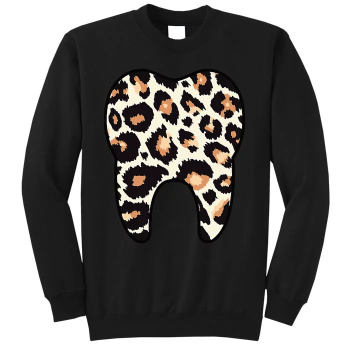 Funny Leopard Leo Dental Hygienist Teeth Assistant Dentistry Tall Sweatshirt