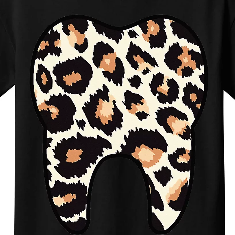 Funny Leopard Leo Dental Hygienist Teeth Assistant Dentistry Kids T-Shirt