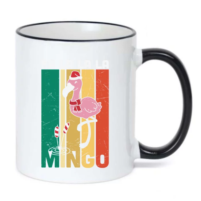 Fa La La La Mingo Flamingo Christmas In July Summer Xmas Cute Gift Black Color Changing Mug