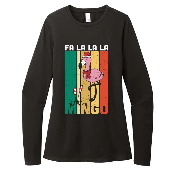 Fa La La La Mingo Flamingo Christmas In July Summer Xmas Cute Gift Womens CVC Long Sleeve Shirt