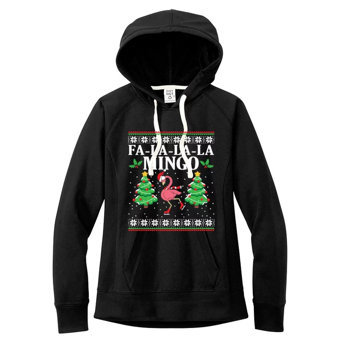 Fa La La La Mingo Flamingo Christmas Tree Winters Holiday Great Gift Women's Fleece Hoodie