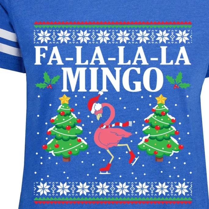 Fa La La La Mingo Flamingo Christmas Tree Winters Holiday Great Gift Enza Ladies Jersey Football T-Shirt