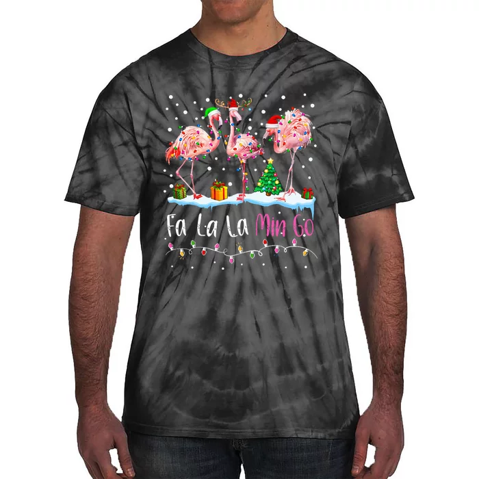 Fa La La La Mingo Flamingo Christmas Tie-Dye T-Shirt