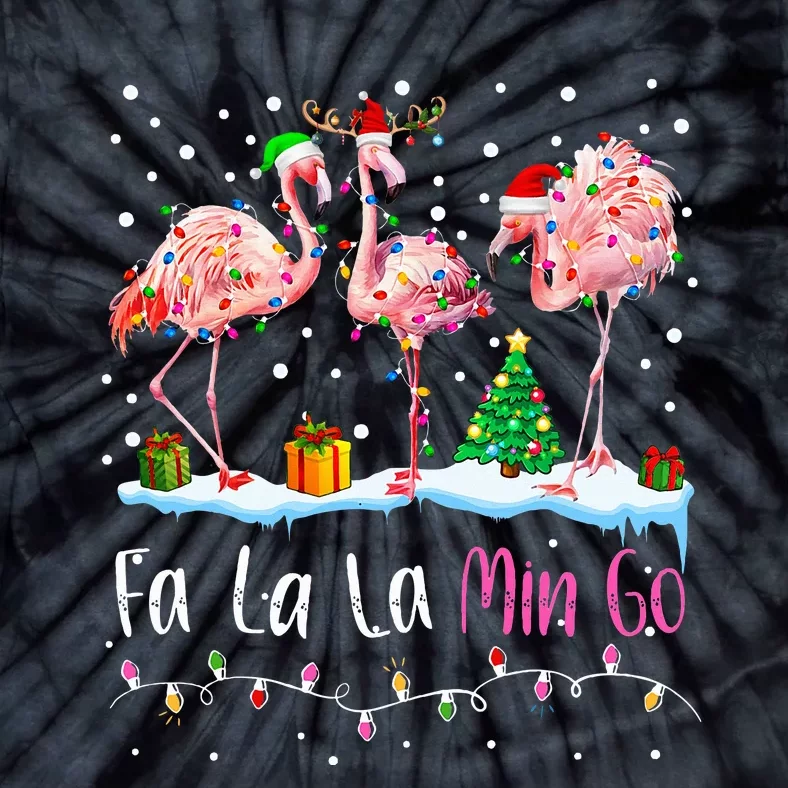 Fa La La La Mingo Flamingo Christmas Tie-Dye T-Shirt