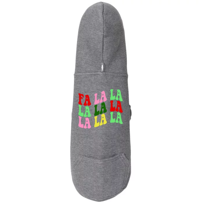 Fa La La Groovy Christmas Doggie 3-End Fleece Hoodie