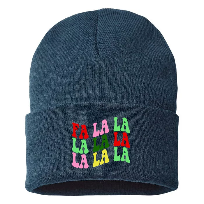 Fa La La Groovy Christmas Sustainable Knit Beanie