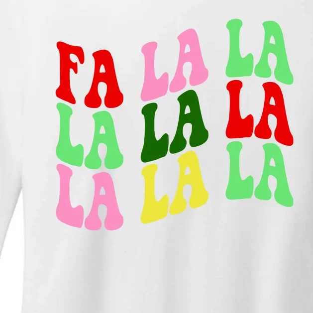 Fa La La Groovy Christmas Womens CVC Long Sleeve Shirt