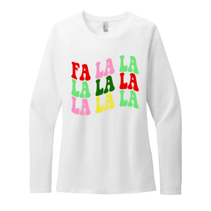 Fa La La Groovy Christmas Womens CVC Long Sleeve Shirt