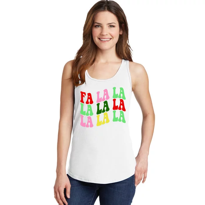 Fa La La Groovy Christmas Ladies Essential Tank