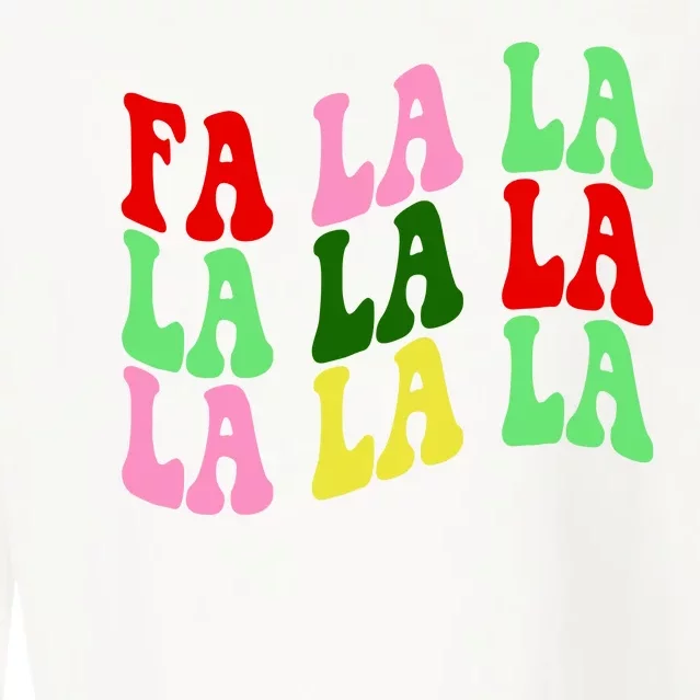 Fa La La Groovy Christmas Cropped Pullover Crew