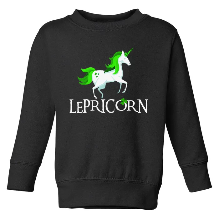 Funny Lepricorn Leprechaun Unicorn St. Patrick's Day Toddler Sweatshirt