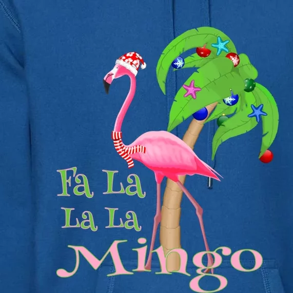 Fa La La La Mingo Pink Flamingo Tropical Christmas Great Gift Premium Hoodie