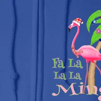 Fa La La La Mingo Pink Flamingo Tropical Christmas Great Gift Full Zip Hoodie