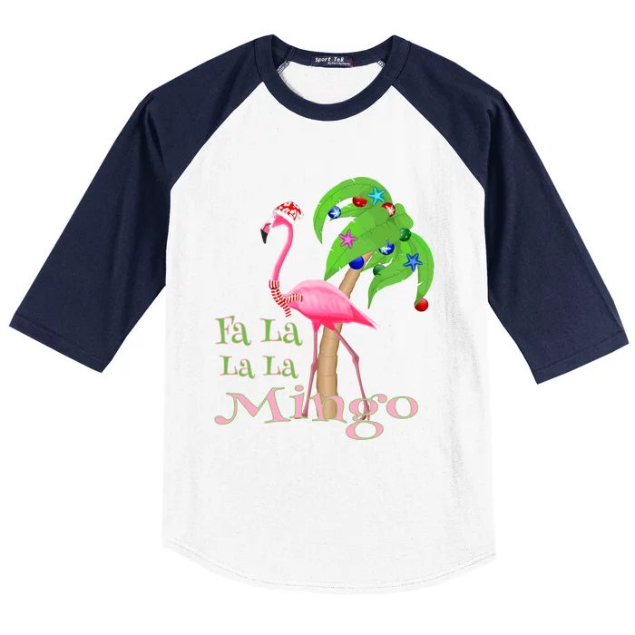 Fa La La La Mingo Pink Flamingo Tropical Christmas Great Gift Baseball Sleeve Shirt