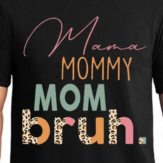 Funny Leopard Mama Mommy Mom Bruh Mother's Day Women Pajama Set