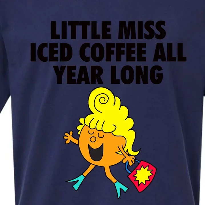 Funny Little Miss Iced Coffee All Year Long Sueded Cloud Jersey T-Shirt