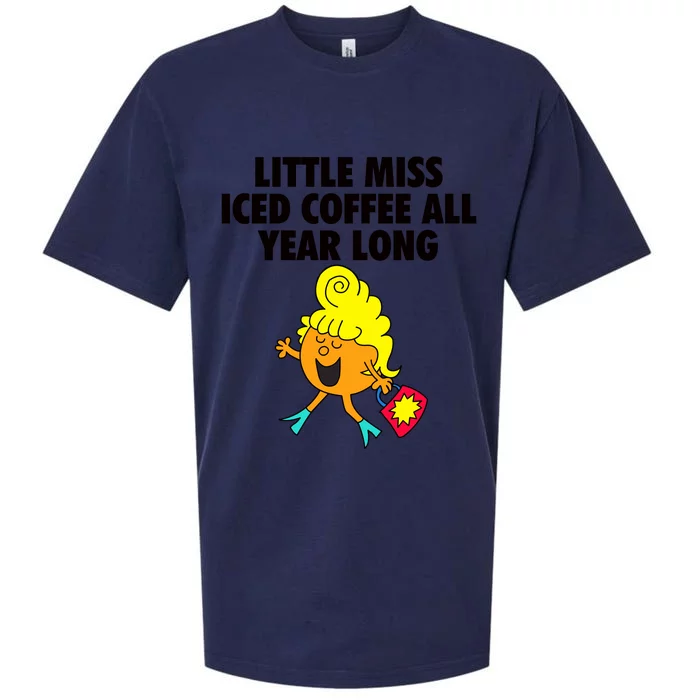 Funny Little Miss Iced Coffee All Year Long Sueded Cloud Jersey T-Shirt