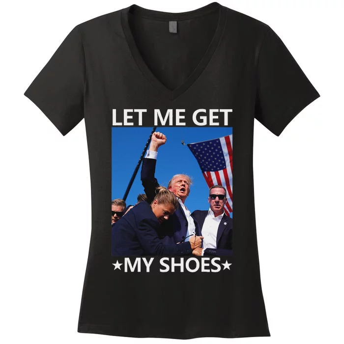 Funny Let Me Get My Shoes And Conquer Women's V-Neck T-Shirt