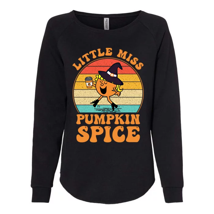 Funny Little Miss Pumpkin Spice Retro Little Miss Pumpkin Funny Gift Womens California Wash Sweatshirt