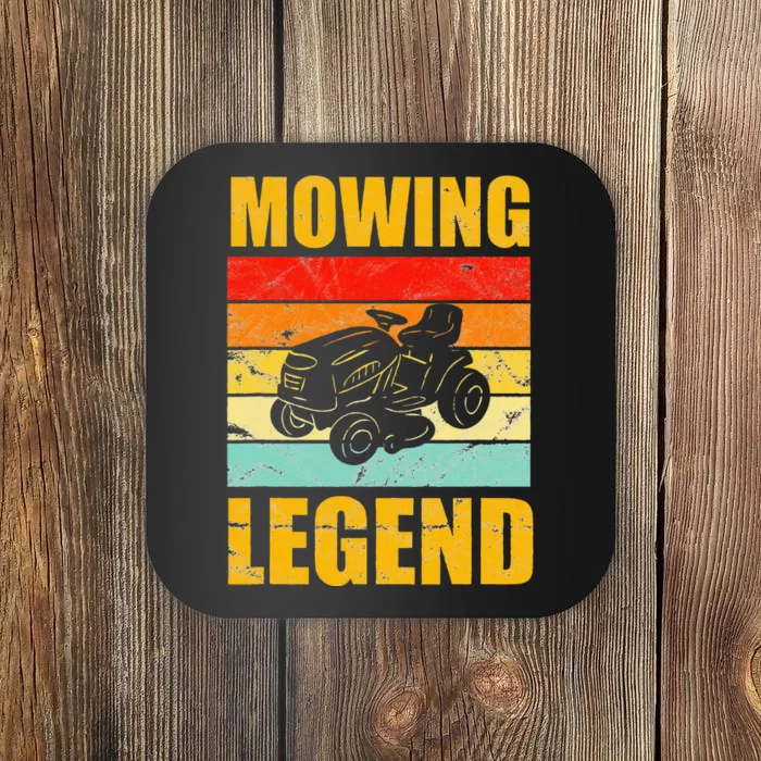 Funny Lawn Mower Mowing Legend Vintage Yard Work Lawn Tracto Coaster