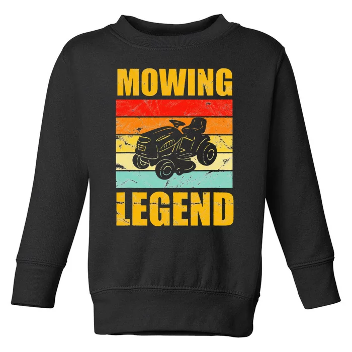 Funny Lawn Mower Mowing Legend Vintage Yard Work Lawn Tracto Toddler Sweatshirt