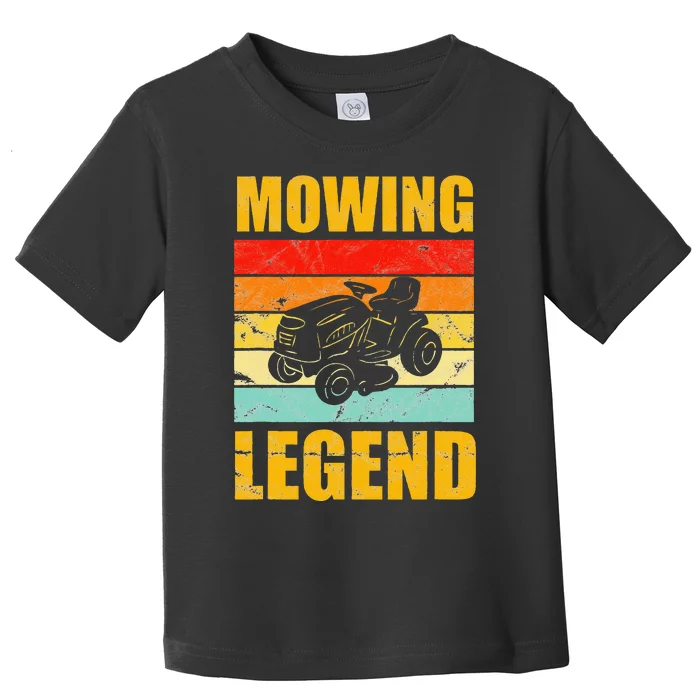 Funny Lawn Mower Mowing Legend Vintage Yard Work Lawn Tracto Toddler T-Shirt