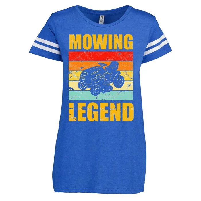 Funny Lawn Mower Mowing Legend Vintage Yard Work Lawn Tracto Enza Ladies Jersey Football T-Shirt