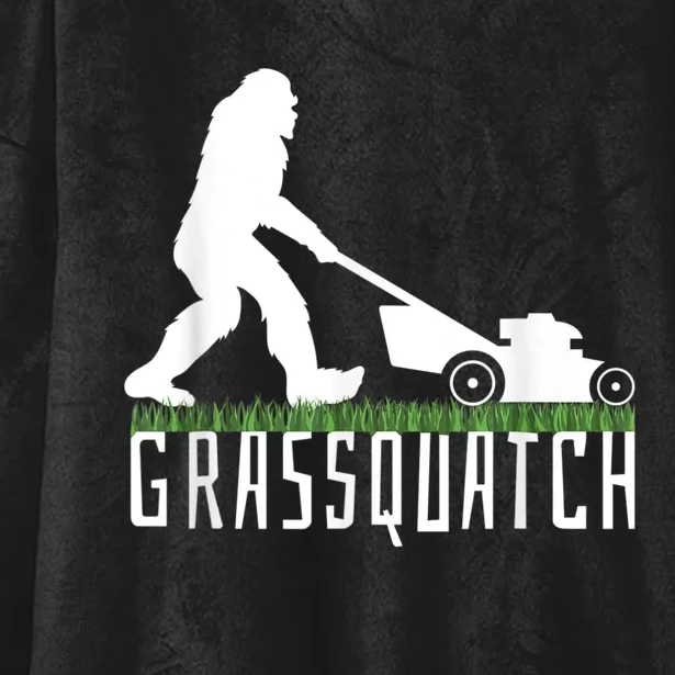 Funny Lawn Mowing Grassquatch Bigfoot Lawn Mower Hooded Wearable Blanket