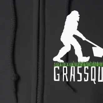 Funny Lawn Mowing Grassquatch Bigfoot Lawn Mower Full Zip Hoodie