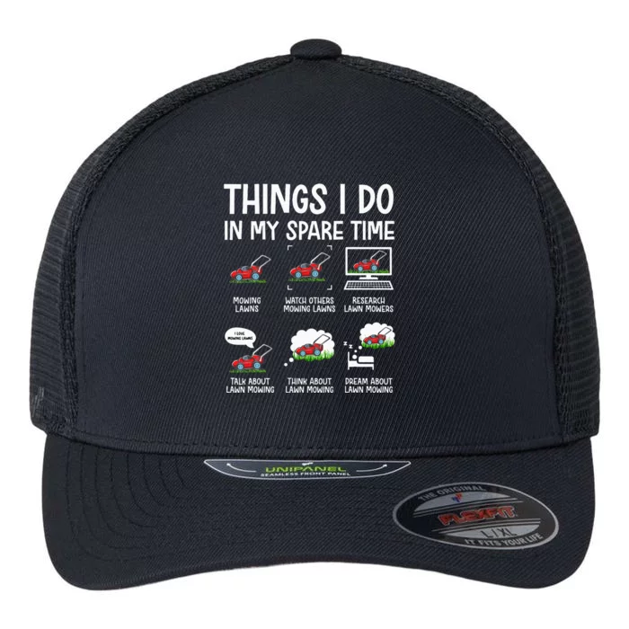 Funny Lawn Mower Landscaper Humor Flexfit Unipanel Trucker Cap