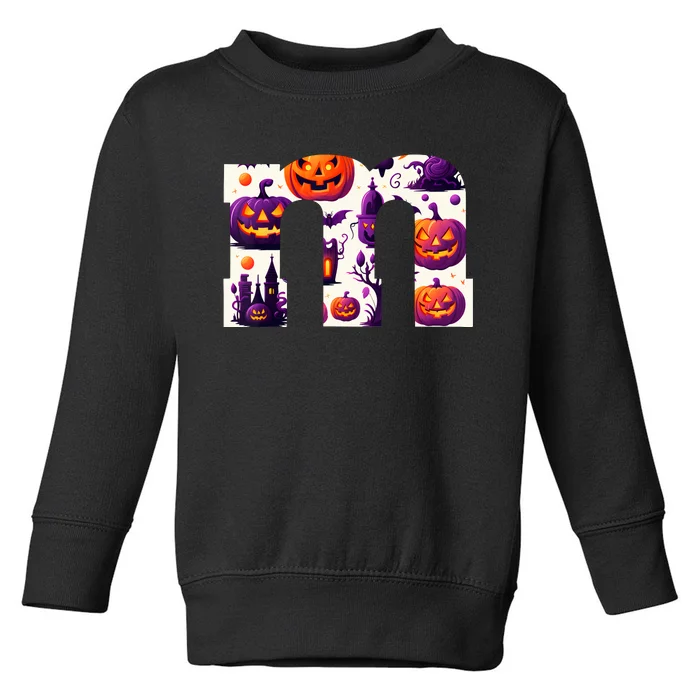 Funny Letter M Groups Halloween Team Groups Costume Toddler Sweatshirt