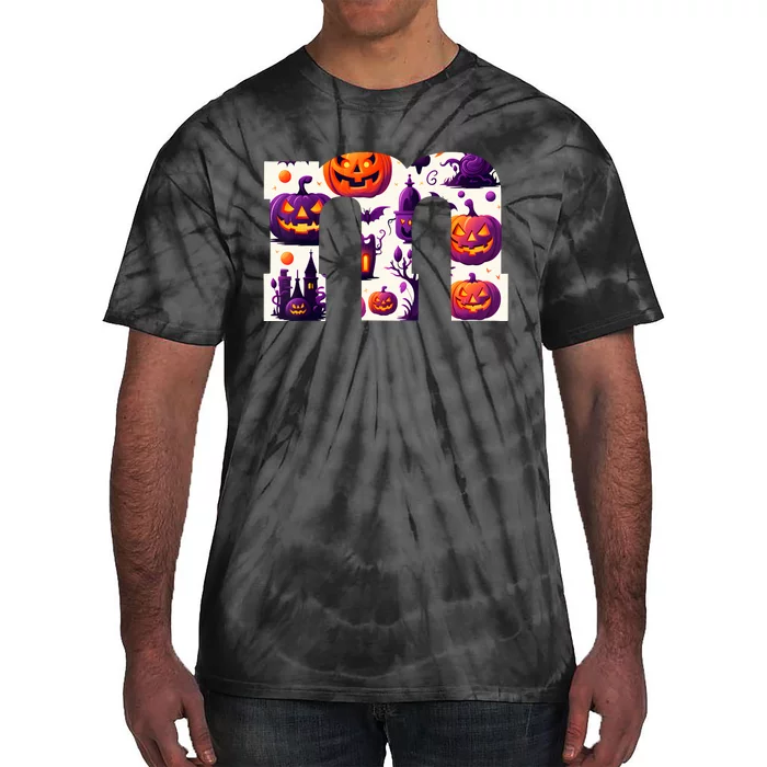 Funny Letter M Groups Halloween Team Groups Costume Tie-Dye T-Shirt