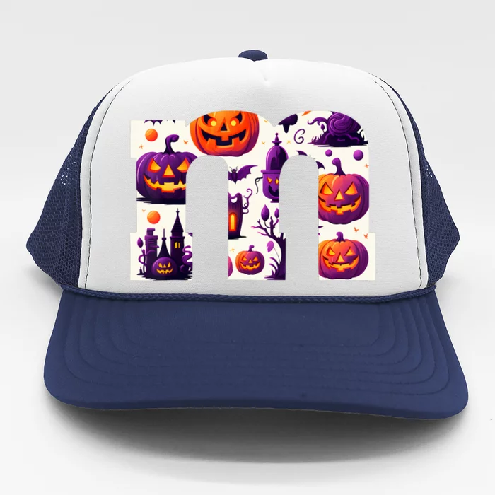 Funny Letter M Groups Halloween Team Groups Costume Trucker Hat