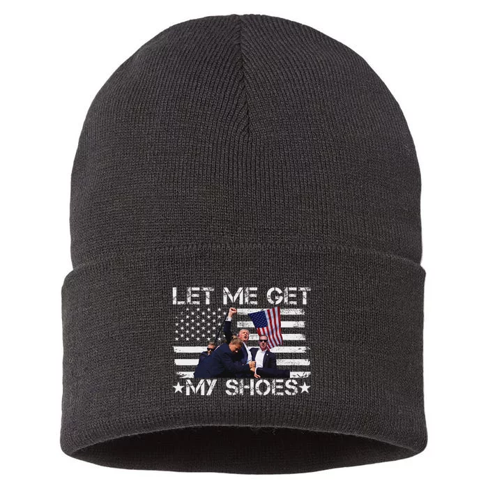 Funny Let Me Get My Shoes And Run Sustainable Knit Beanie