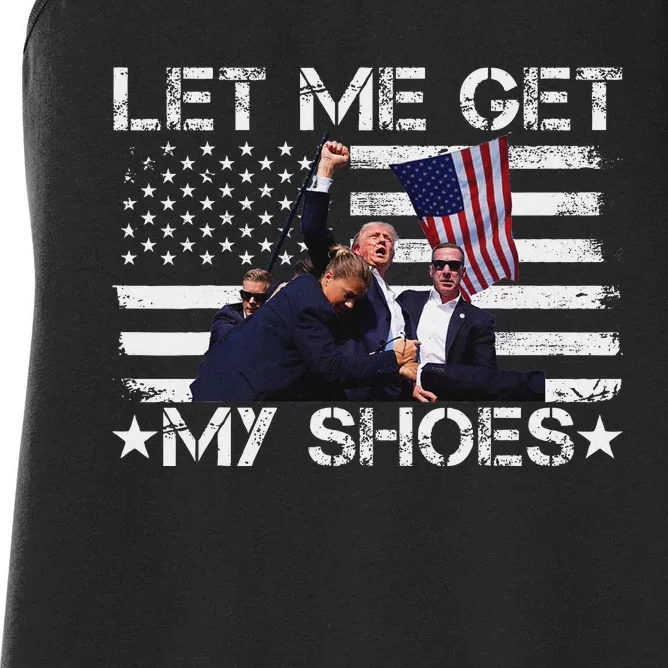 Funny Let Me Get My Shoes And Run Women's Racerback Tank