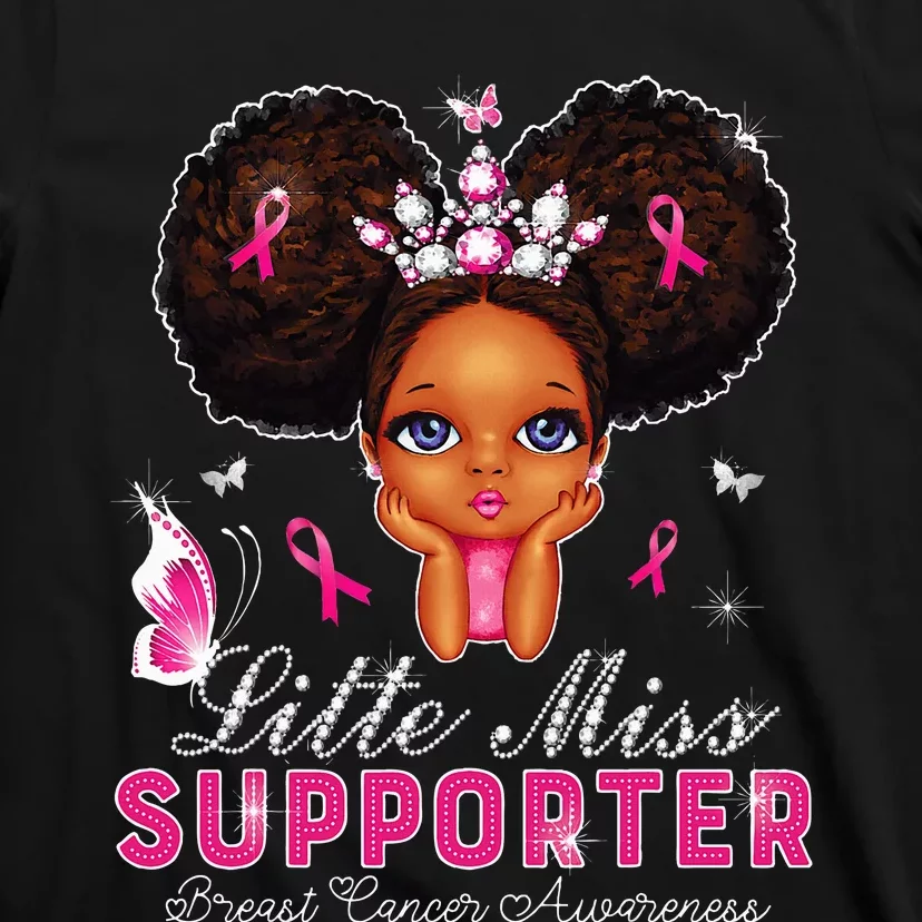 funny Little Miss Supporter breast cancer awareness T-Shirt