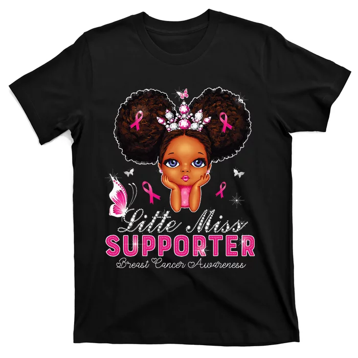 funny Little Miss Supporter breast cancer awareness T-Shirt