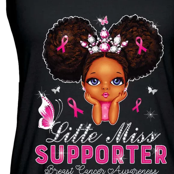 funny Little Miss Supporter breast cancer awareness Ladies Essential Flowy Tank