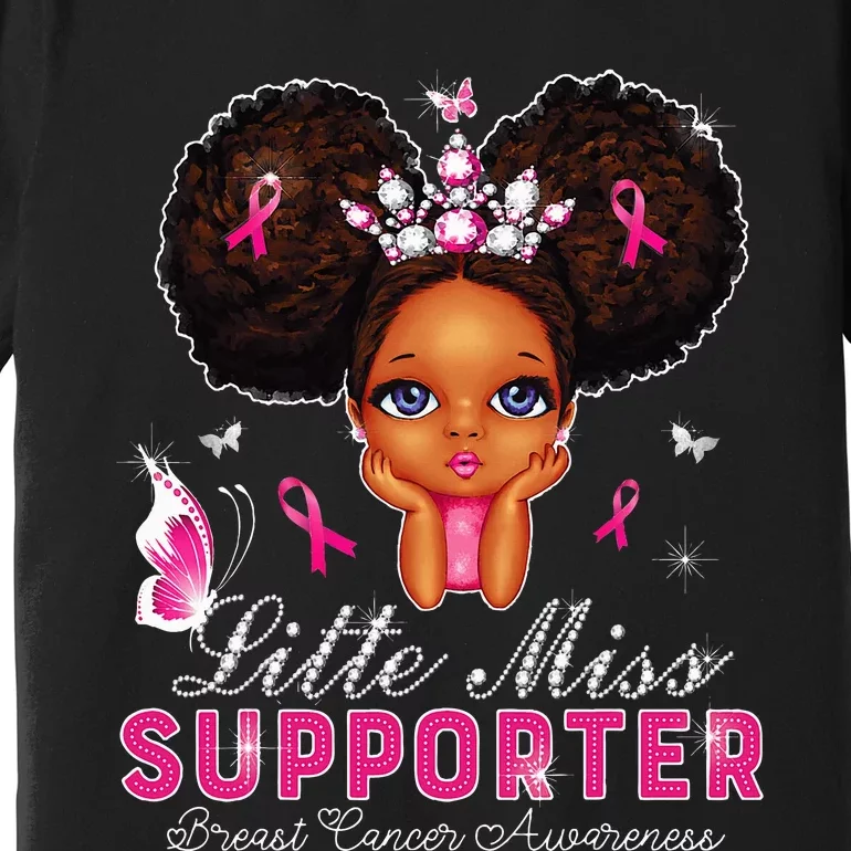 funny Little Miss Supporter breast cancer awareness Premium T-Shirt