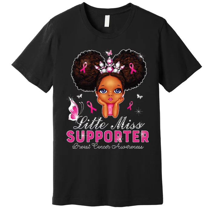 funny Little Miss Supporter breast cancer awareness Premium T-Shirt