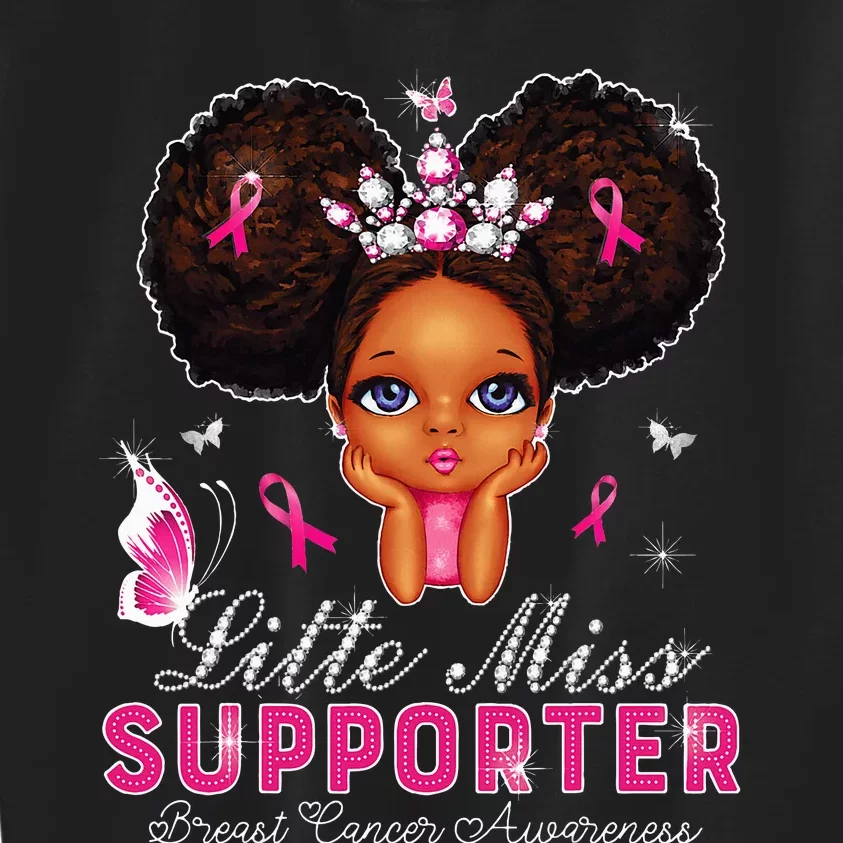 funny Little Miss Supporter breast cancer awareness Kids Sweatshirt