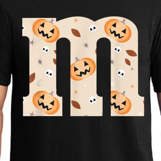 Funny Letter M Groups Halloween Team Costume Pajama Set