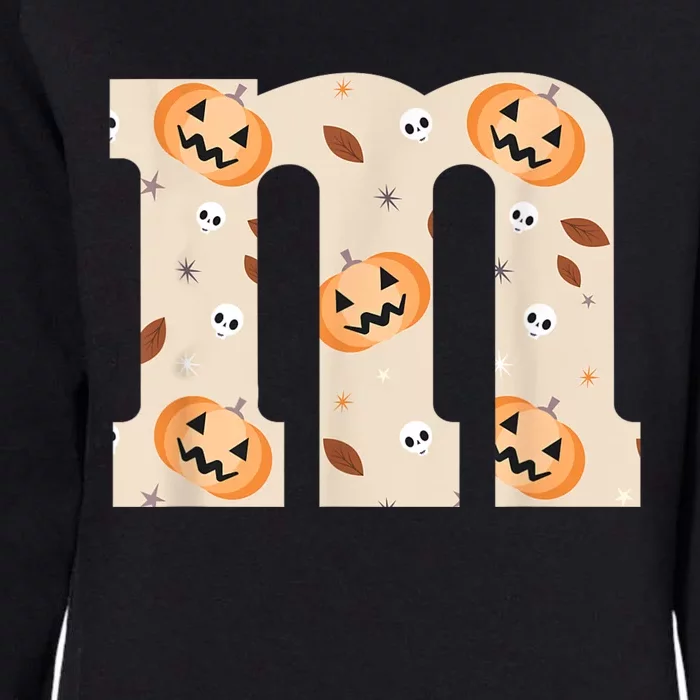 Funny Letter M Groups Halloween Team Costume Womens California Wash Sweatshirt