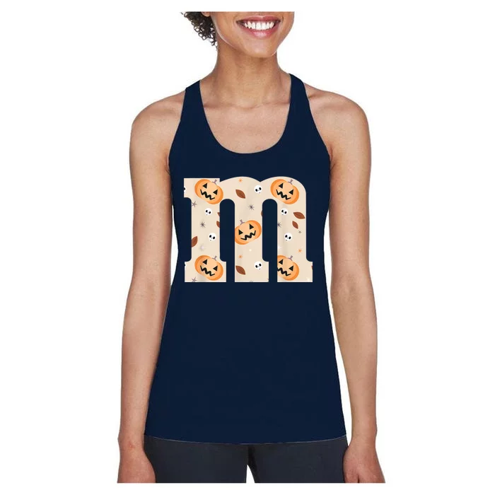 Funny Letter M Groups Halloween Team Costume Women's Racerback Tank