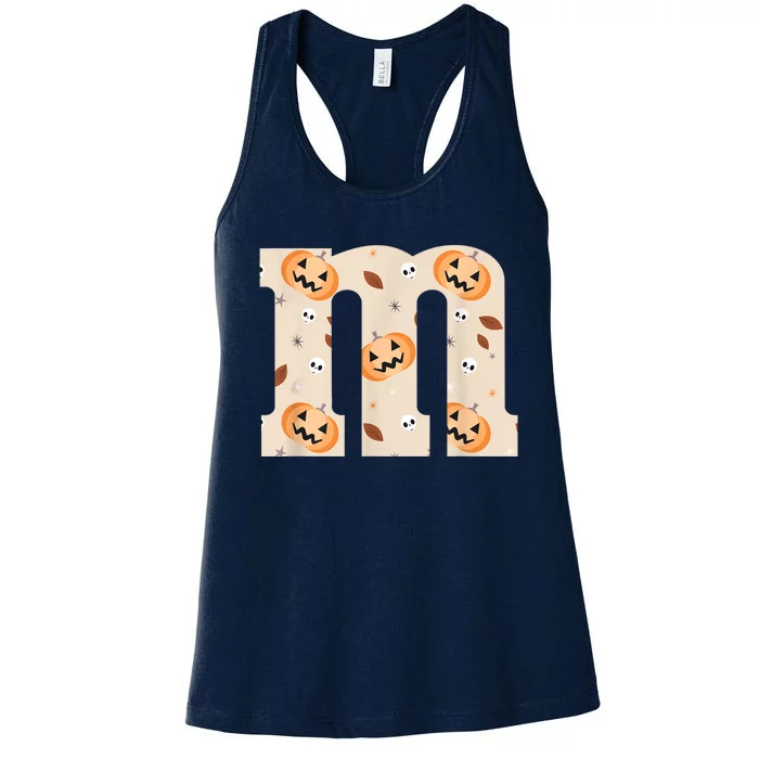 Funny Letter M Groups Halloween Team Costume Women's Racerback Tank